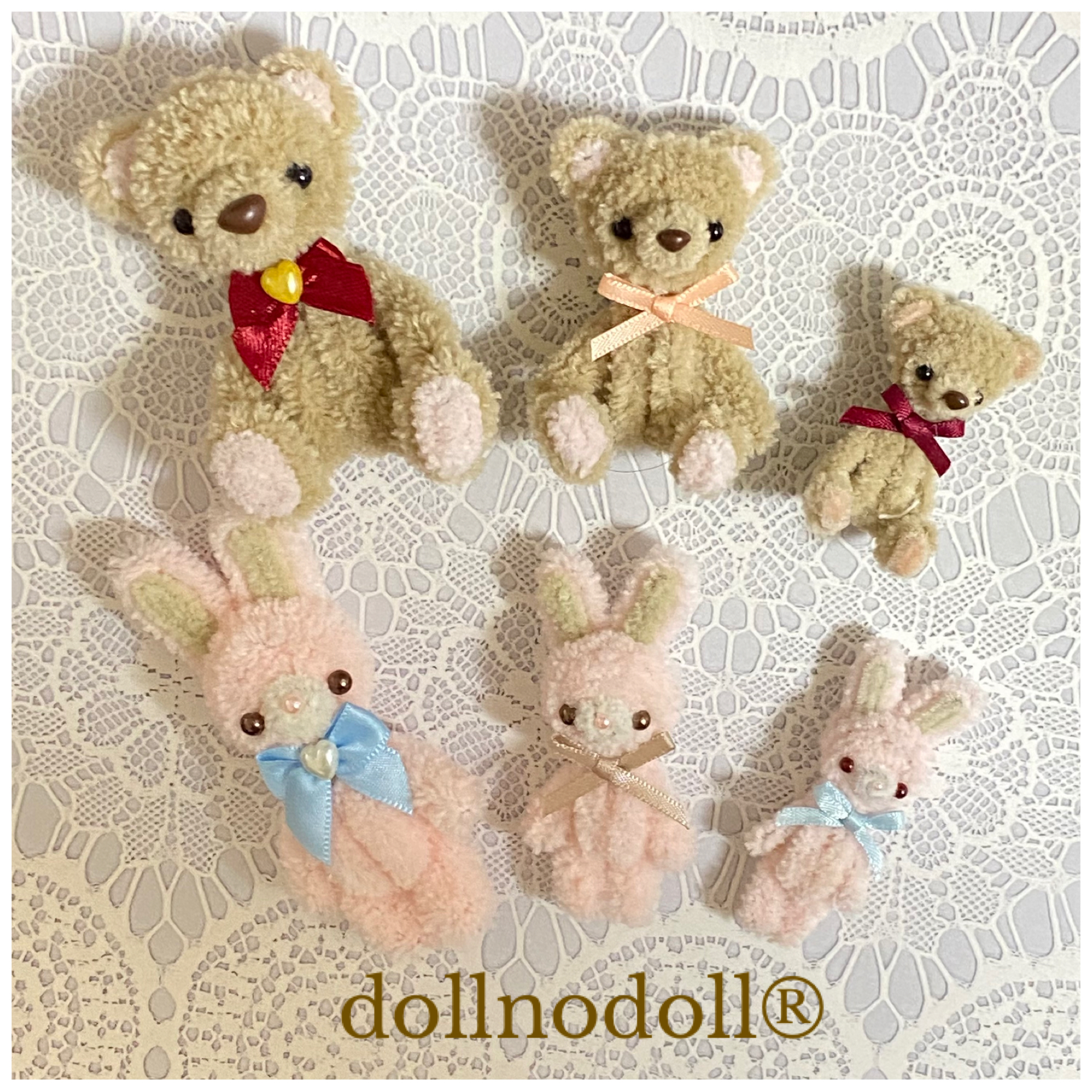 [公式]dollnodoll®︎（ドールノドール) ミニチュアテディベア/モールベア /モールドール/モールアニマル/モールアート講座/ドール・ドール